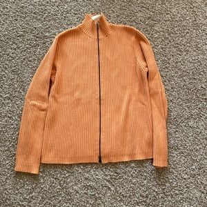 Polo Jeans Company, Men’s Zip Up Sweater, Large, Orange